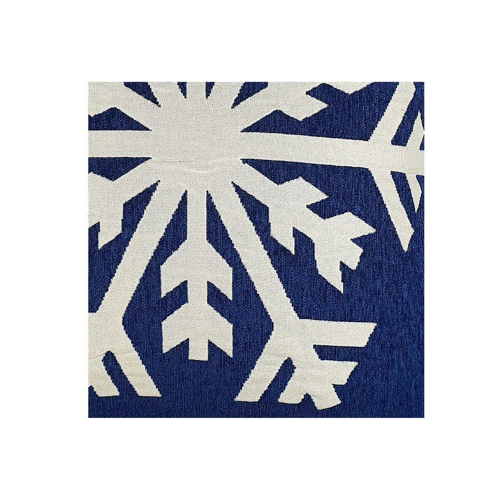 Kissen mit Kissen Schneeflocke mit Weihnachtskissen Stück), Casa 50x50 cm (1 50x50 Schneeflocke in Blau/Beige Kissenbezug blau, Colori cm