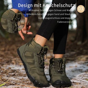 Daisred Barfussschuhe Damen Winter Herren Wasserdicht gefüttert Barfußschuh