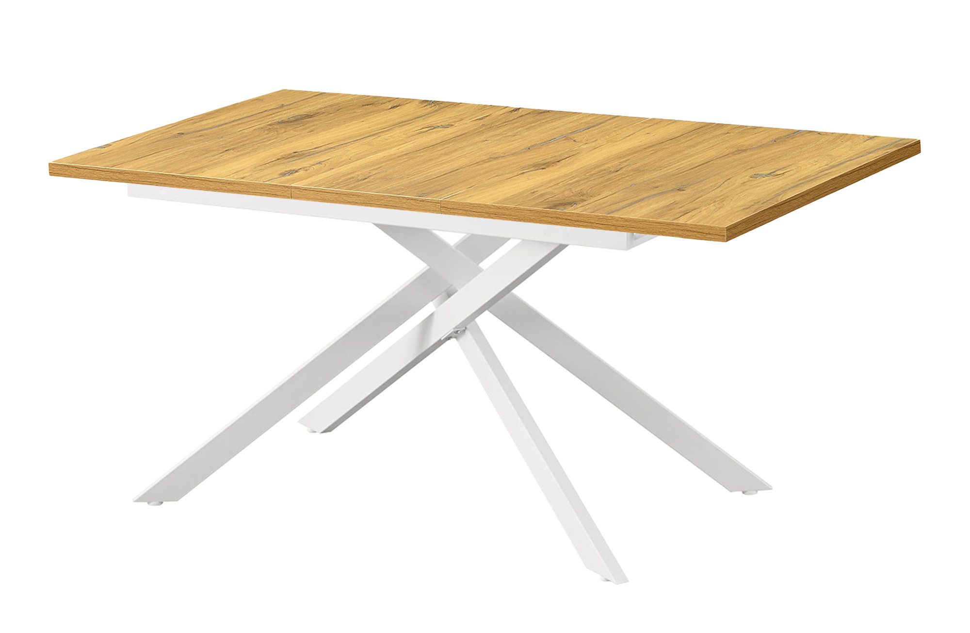 B&D home Esstisch LARS, Metallgestell schwarz oder weiß, ausziehbar 120-160cm, 4-6 Personen