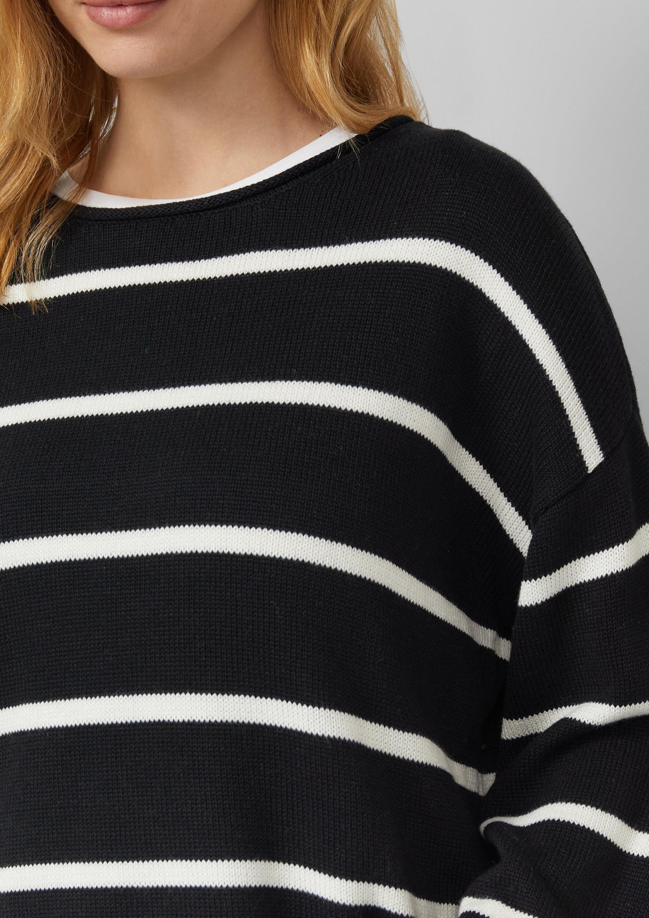 s.Oliver Longpullover Strickpullover Gestreifter Pullover im Relaxed Fit