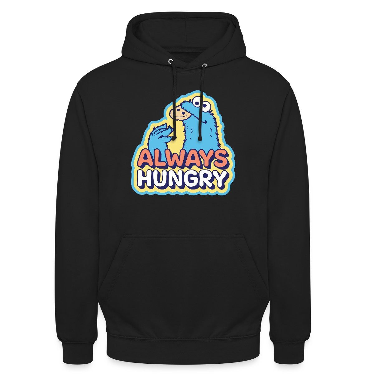 Spreadshirt Hoodie Sesamstraße Krümelmonster Design Always Hungry Unisex Hoodie (1-tlg)