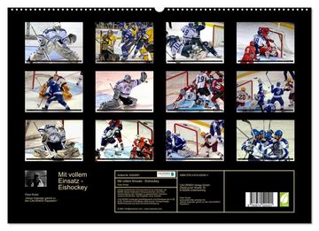 CALVENDO Wandkalender Mit vollem Einsatz - Eishockey (Premium, hochwertiger DIN A2 Wandkalender 2023, Kunstdruck in Hochglanz)