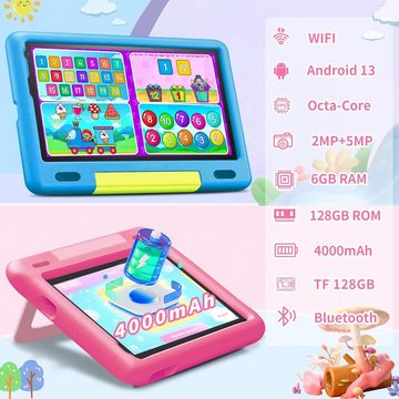 XUEMI Kinder's 4000 mAh Quad Core Prozessor Type-C, Elterliche Kontrolle Tablet (8", 128 GB, Android 13, Kinderfreundliches digitales Erlebnis: Leistung, Lernen und Schutz)
