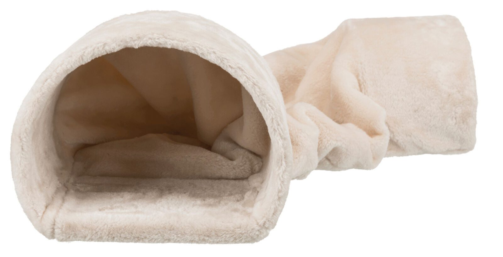 TRIXIE Kleintiertunnel Kuscheltunnel - beige - 27 × 21 × 80 cm, Polyester