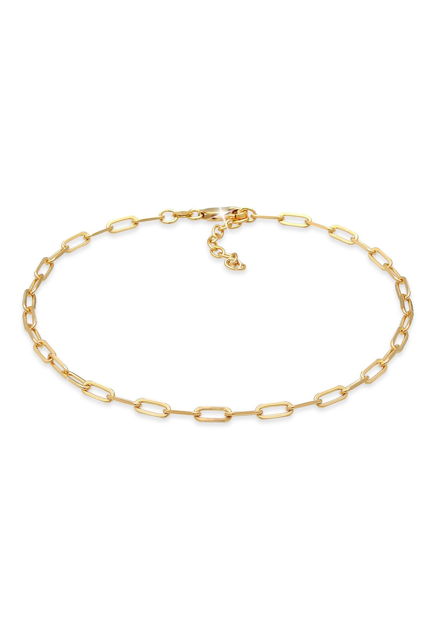 Elli Fußkette Glieder Oval Basic Chain Optik 925 Silber