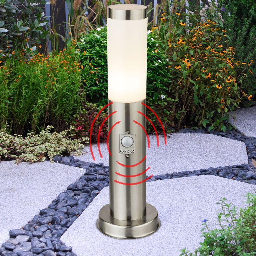 mit Außen-Stehlampe, Leuchtmittel Außenleuchte Gartenleuchte LED Warmweiß, inklusive, Bewegungsmelder Stehlampe etc-shop