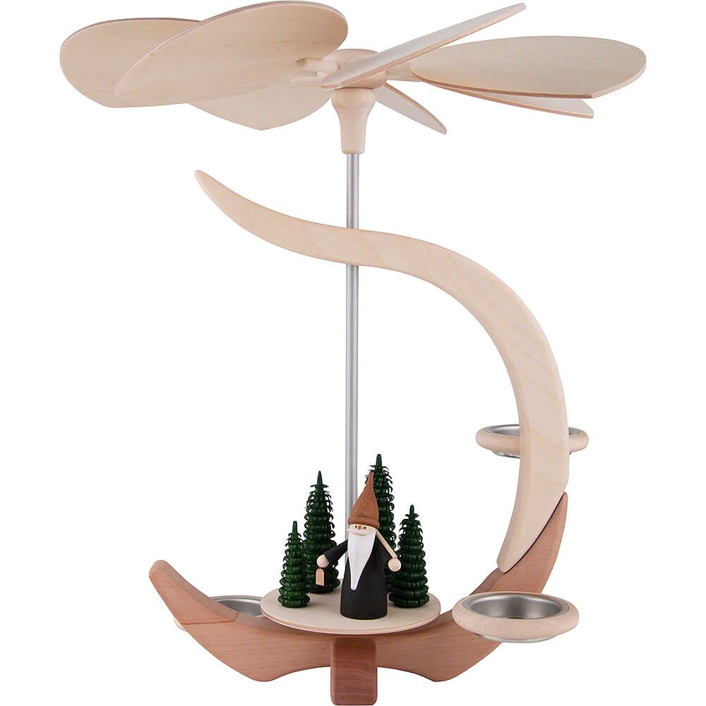 Seiffener Volkskunst Weihnachtspyramide 1-stöckige Pyramide C-Form Bergwichtel (30cm) von Seiffener Volkskunst