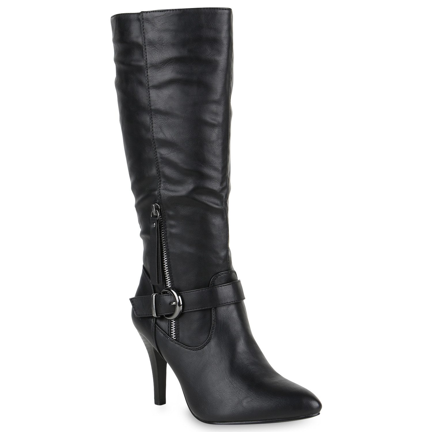 VAN HILL 818980 Stiefel Damen Stiefel Victoria Klassische Stiletto-Stiefel mit Schnallen