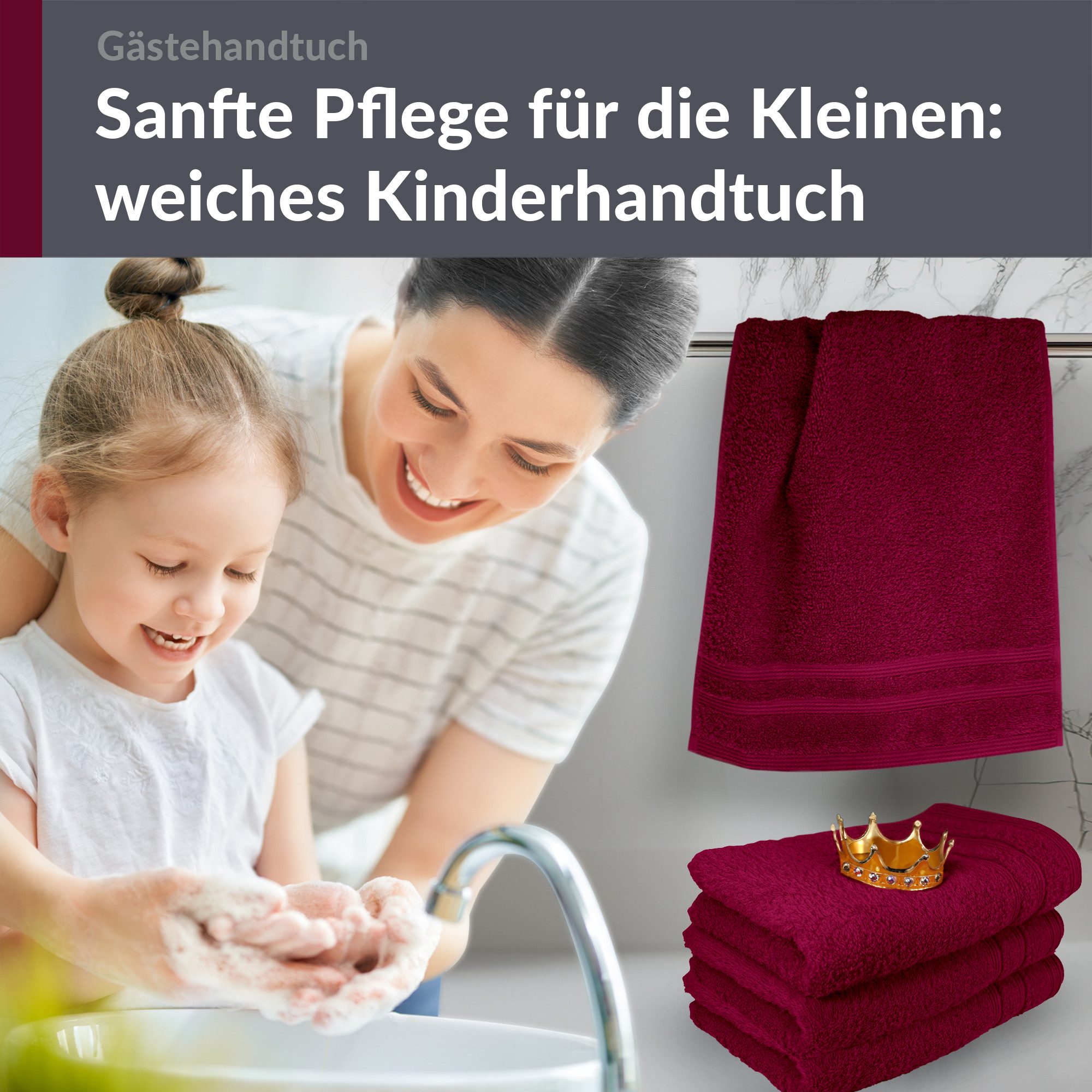 Lashuma Gästehandtücher Set London, Frottee (Spar-Set, 4-St), kleine Frottee Premium Handtücher 30x50 cm für Kinder, Bad, Gäste, WC