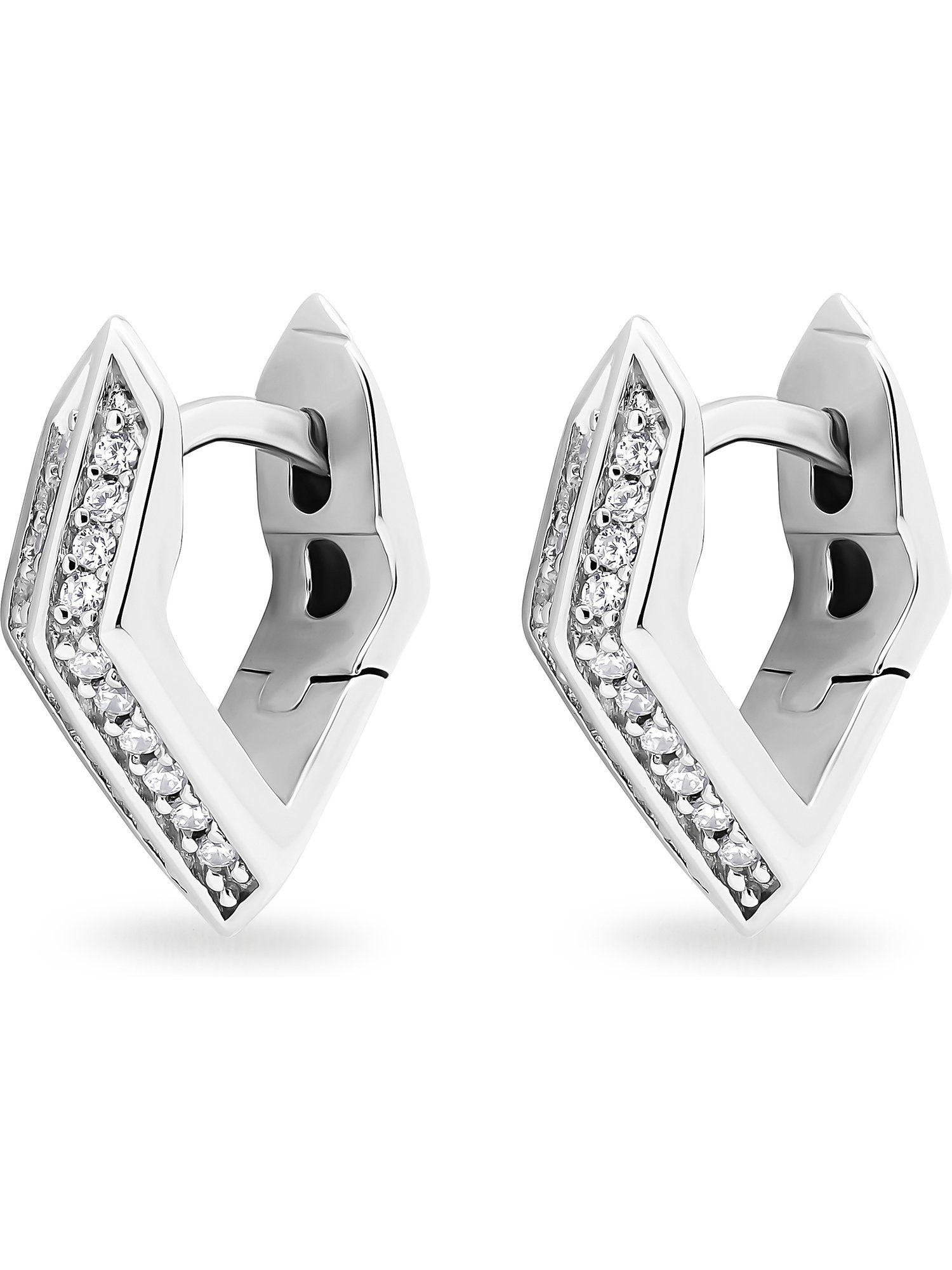 Paar Creolen JETTE Damen-Creolen 925er Silber 40 Zirkonia