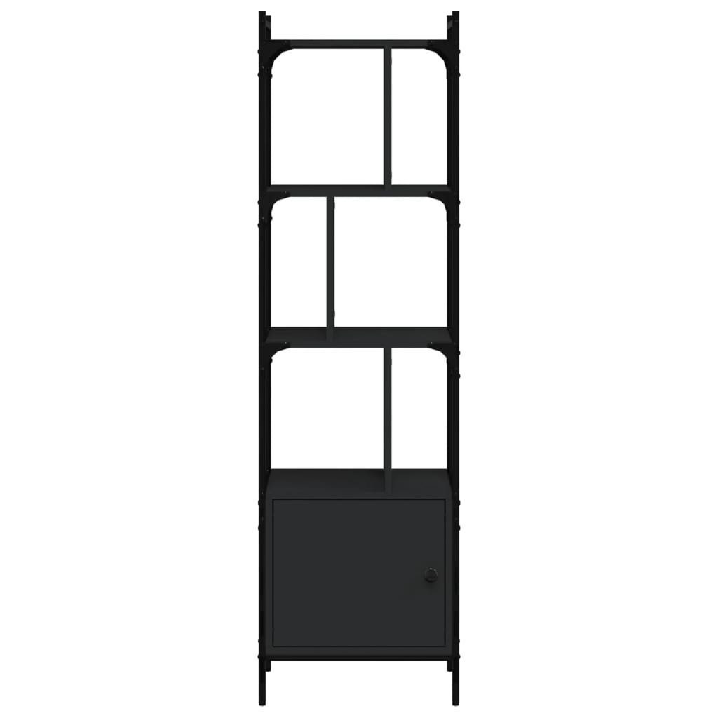 vidaXL Bücherregal Bücherregal mit 1-tlg. 44,5x30x154,5 Holzwerkstoff, Schwarz cm Tür