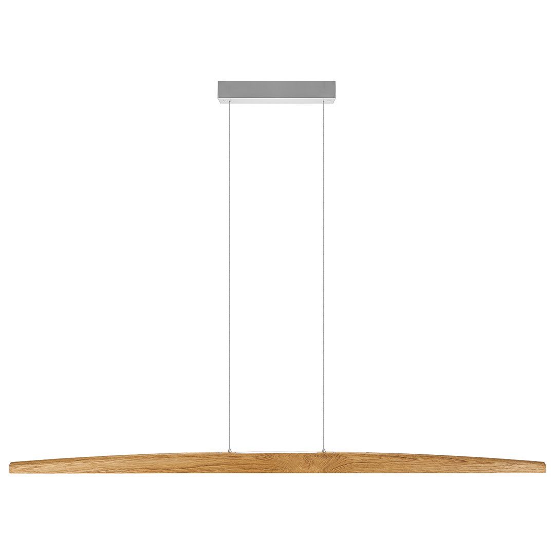 HerzBlut LED-Hängeleuchte Arco LED Ober- und Unterlicht mit Rollizug, Alu LED-Leiste Acryl satiniert, wechselbar