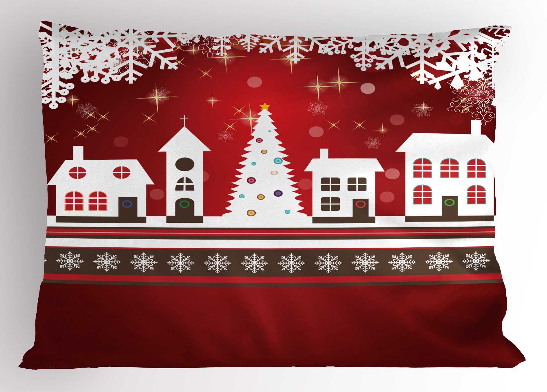 King Winter-Thema-Baum Dekorativer (1 Kissenbezüge Gedruckter Standard Weihnachten Kissenbezug, Abakuhaus Size Stück),
