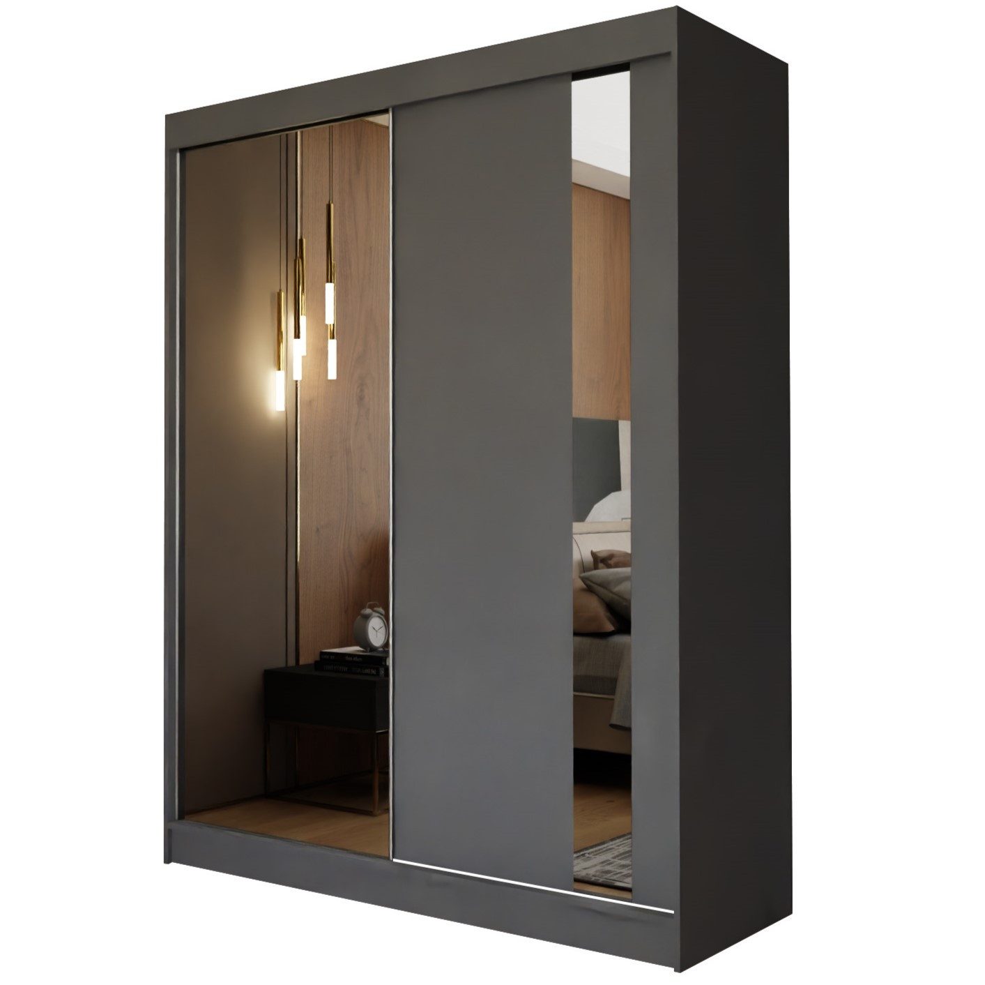 Beautysofa Schwebetürenschrank Gaja 150 cm (2-türig Kleiderschrank mit Schw günstig online kaufen