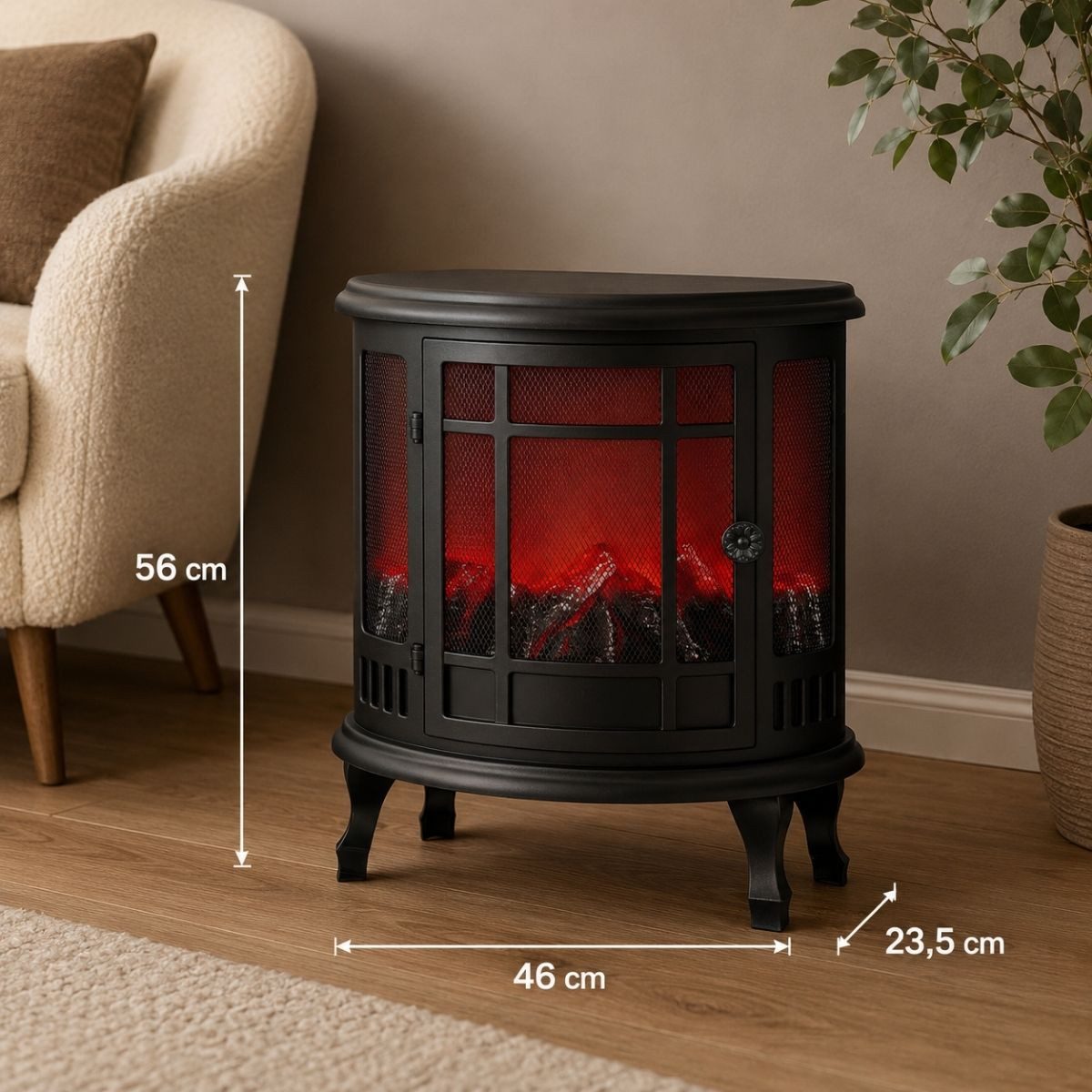 Luca Lighting Dekokamin Luca Lighting LED-Kamin Schwarz mit Flammeneffekt – Bild 3 von 5