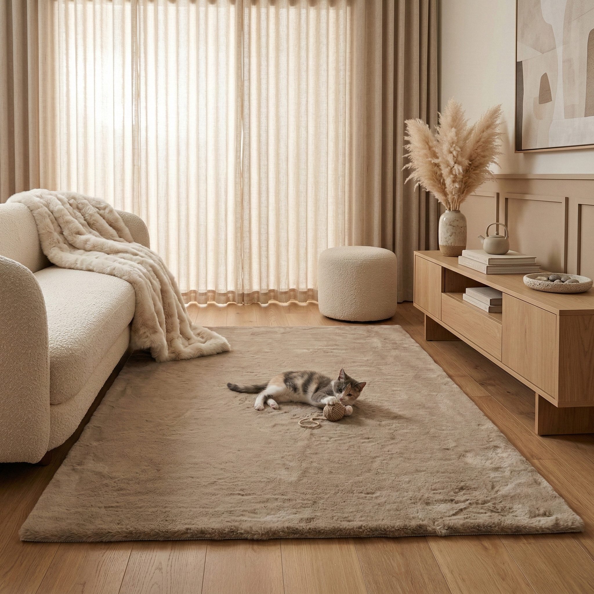 Consilio Concept Fellteppich Teppich Hasenfell Imitat COZY Fell Hochflor rechteckig Höhe: 22 mm