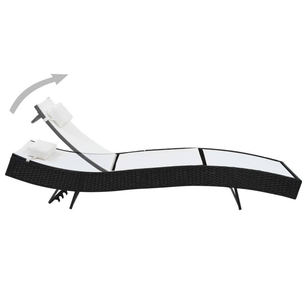 vidaXL Gartenliege Sonnenliege mit Kissen Poly-Rattan günstig online kaufen