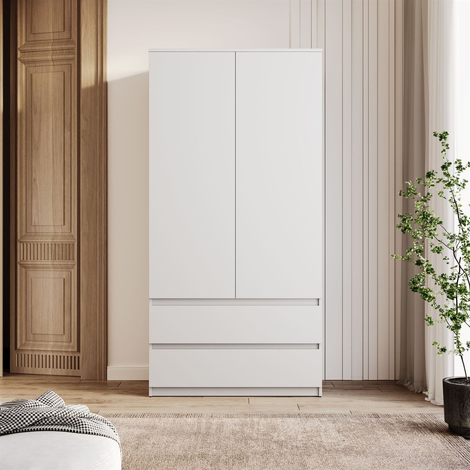 Lookway Kleiderschrank HANA SS-90 Zweitüriger Schrank Breite: 90 cm
