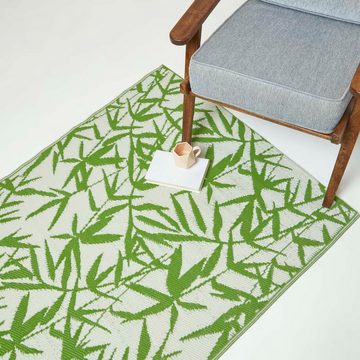 Outdoorteppich Outdoor-Teppich Zena 120 x 180 cm – grün-weiß, floral gemustert, Homescapes, Höhe: 20 mm