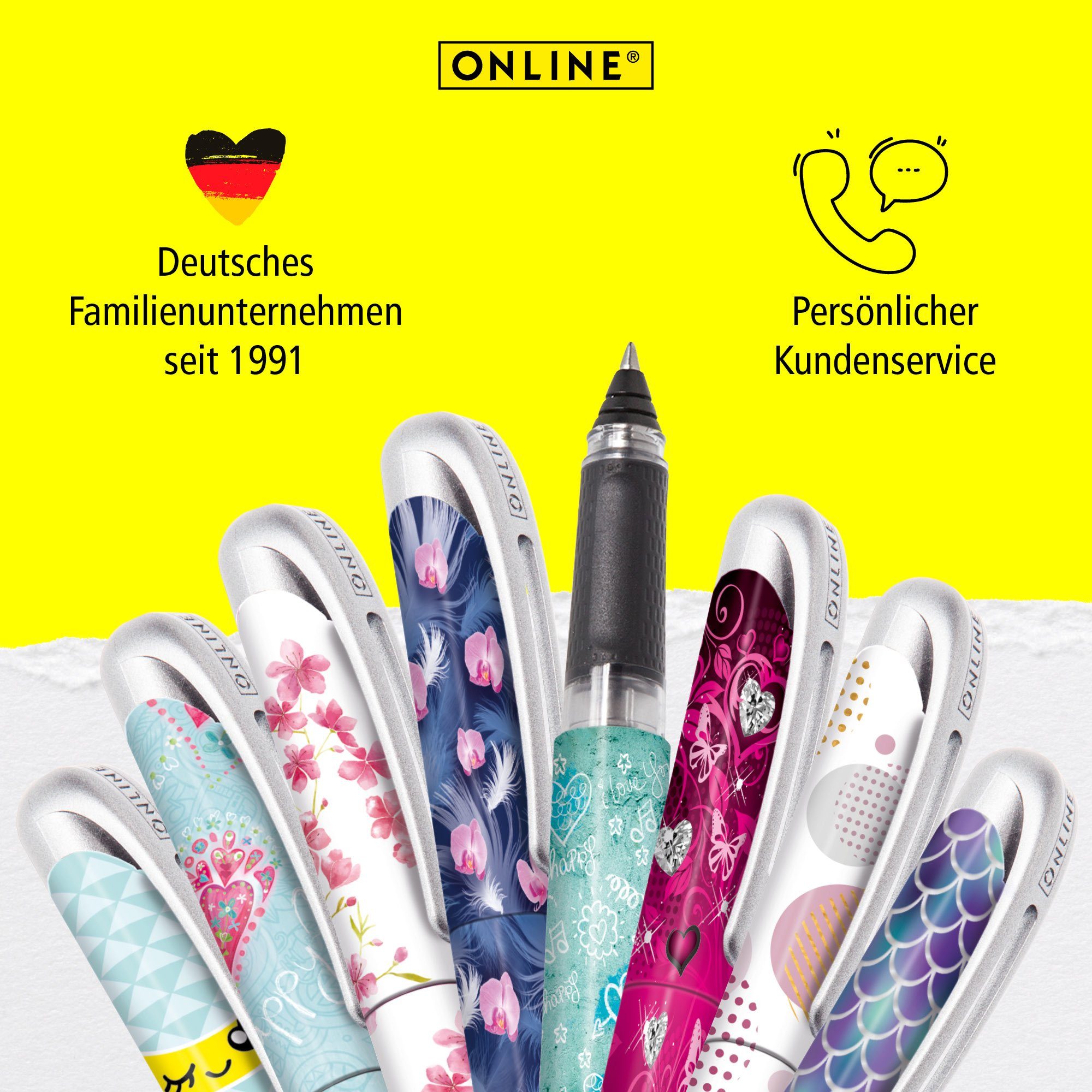 Online Pen ergonomisch, Tintenroller hergestellt in Dreams College Deutschland Tintenpatronen-Rollerball, Schule, für die ideal Shiny