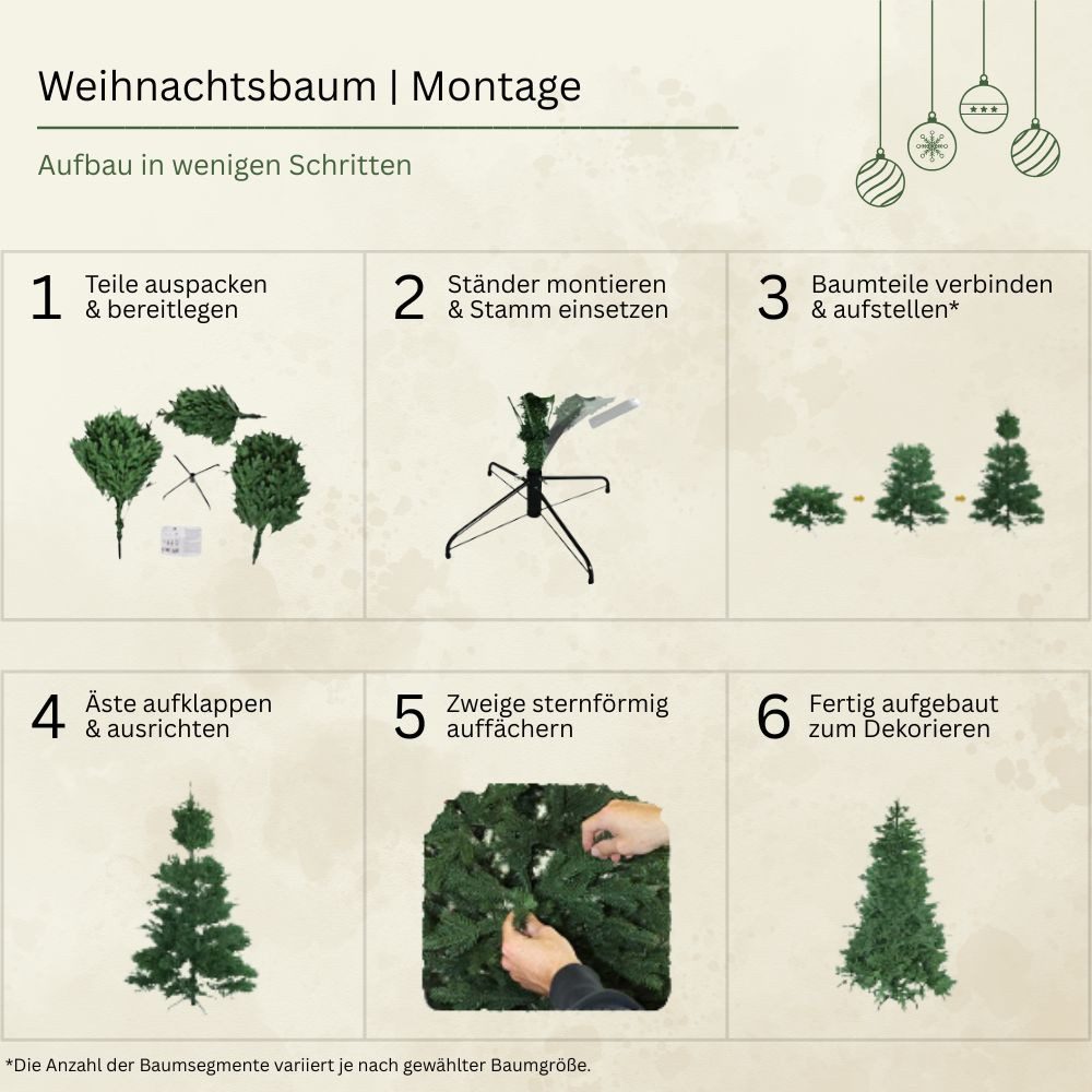 RS Trade Künstlicher Weihnachtsbaum Weihnachtsbaum „Snowflake“ PVC 1015 – Bild 4 von 5