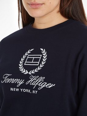 Tommy Hilfiger Sweatshirt REG FLAG SCRIPT CNK SWTSHRT mit Logodruck auf der Brust