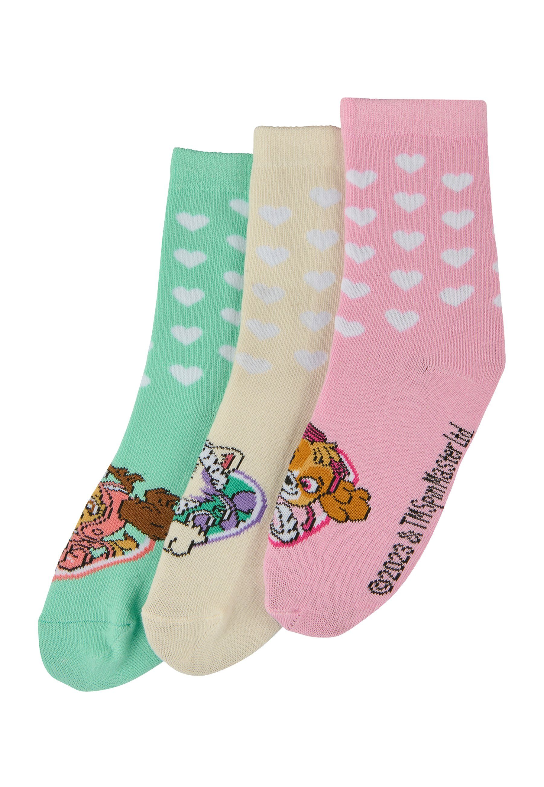 ONOMATO! Socken Paw Patrol Skye Everest Kinder Mädchen Socken 3er Pack (3-Paar)