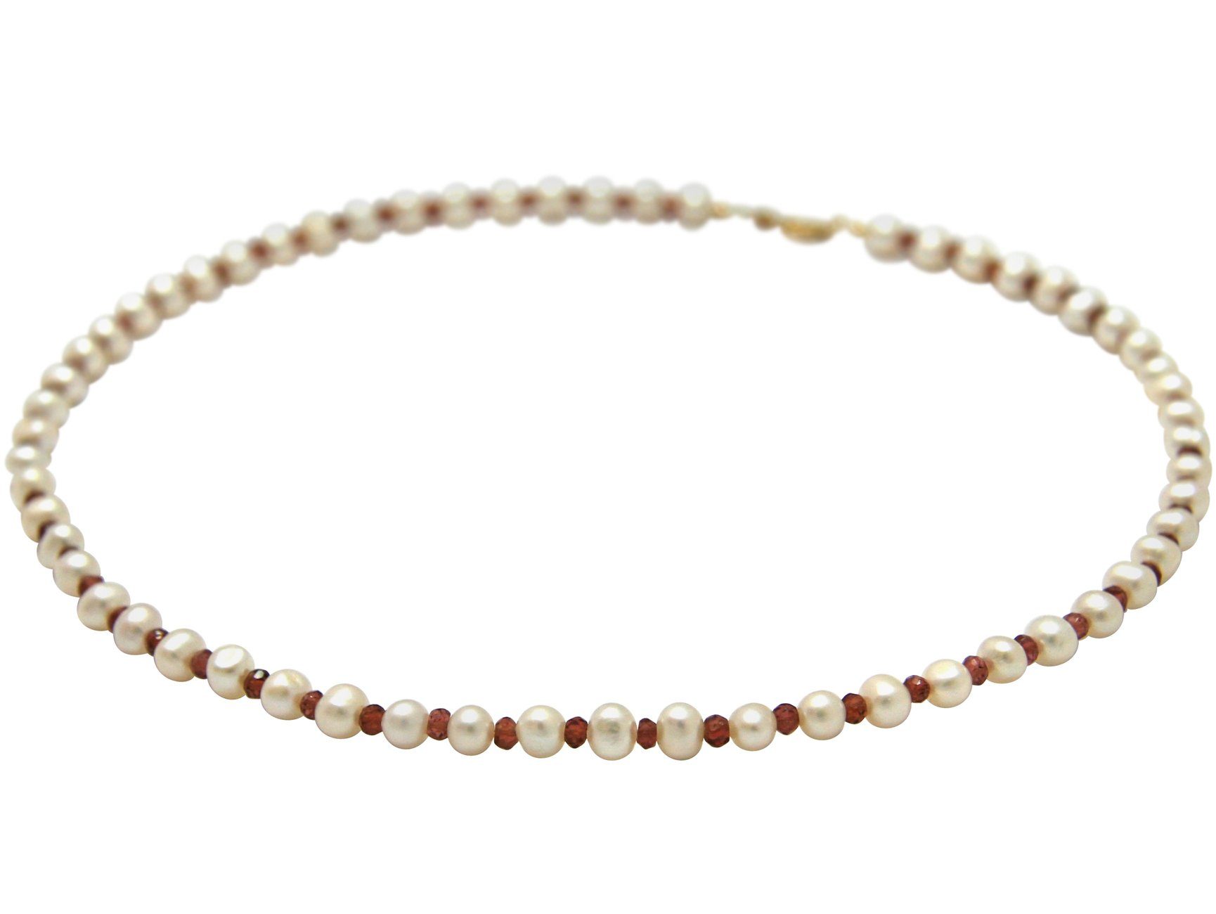 Damen Schmuck Gemshine Perlenkette Zuchtperlen und Rubinen, Made in Germany
