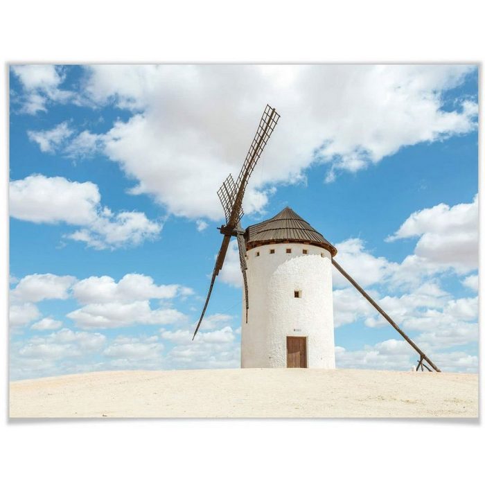 Wall-Art Poster Windmühlen Don Quijote Spanien Gebäude (1 St) Poster Wandbild Bild Wandposter