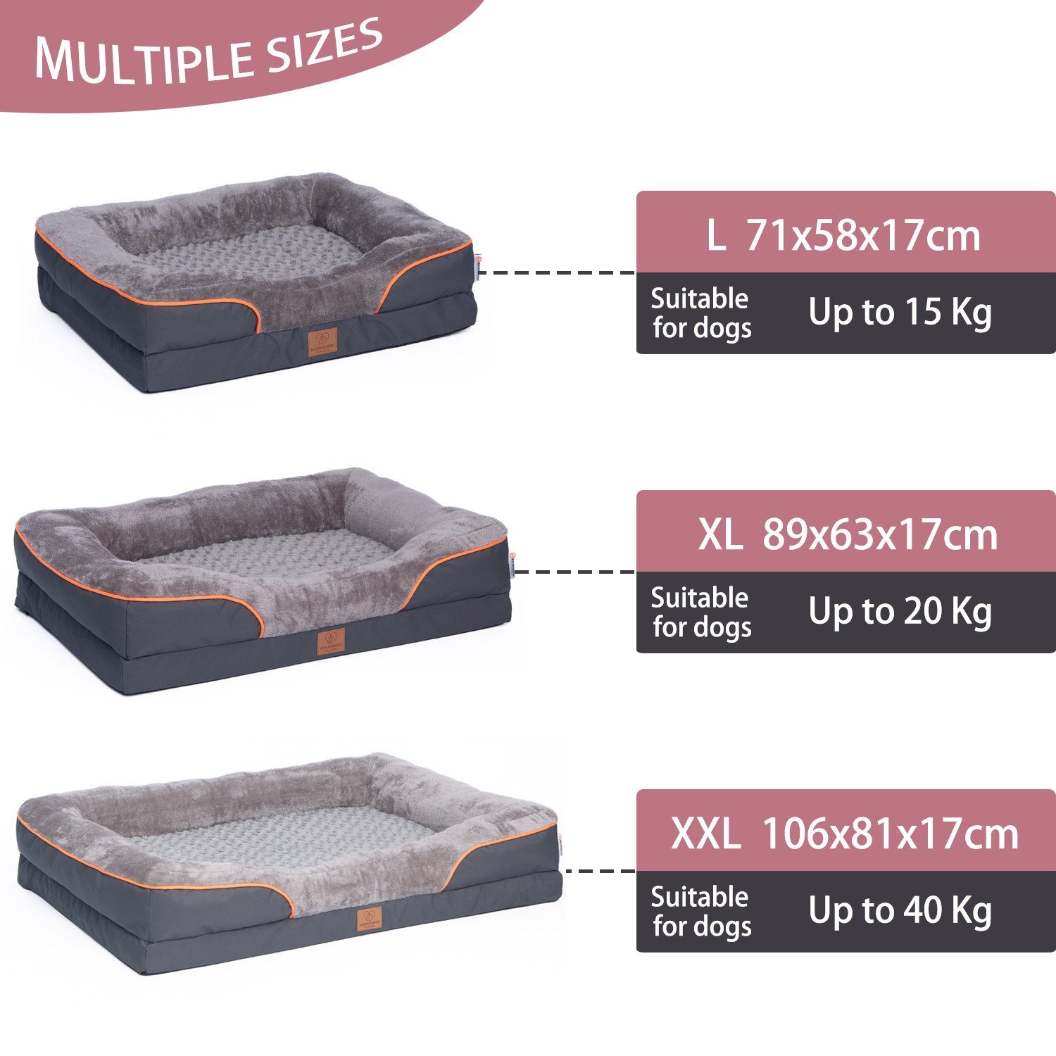 Warenhammer Tierbett Orthopädisches Premium Hundebett, flauschig günstig online kaufen