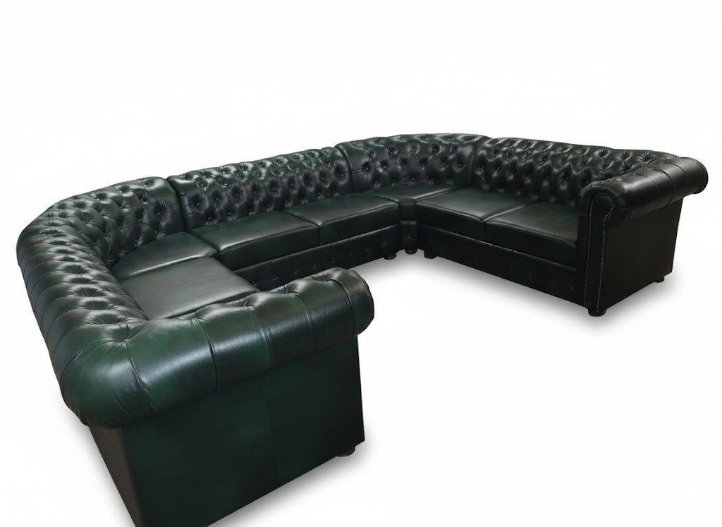 JVmoebel Chesterfield-Sofa Elegantes U-förmiges Ecksofa aus hochwertigem Echtleder, 1 Teile, Made in Europa