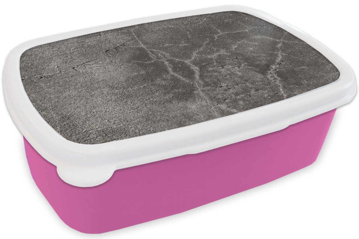 Mädchen, MuchoWow - (2-tlg), - rosa für Brotbox Kinder, Wand Beton Lunchbox Kunststoff, Grau - Erwachsene, Brotdose Verkehr, Snackbox, Kunststoff