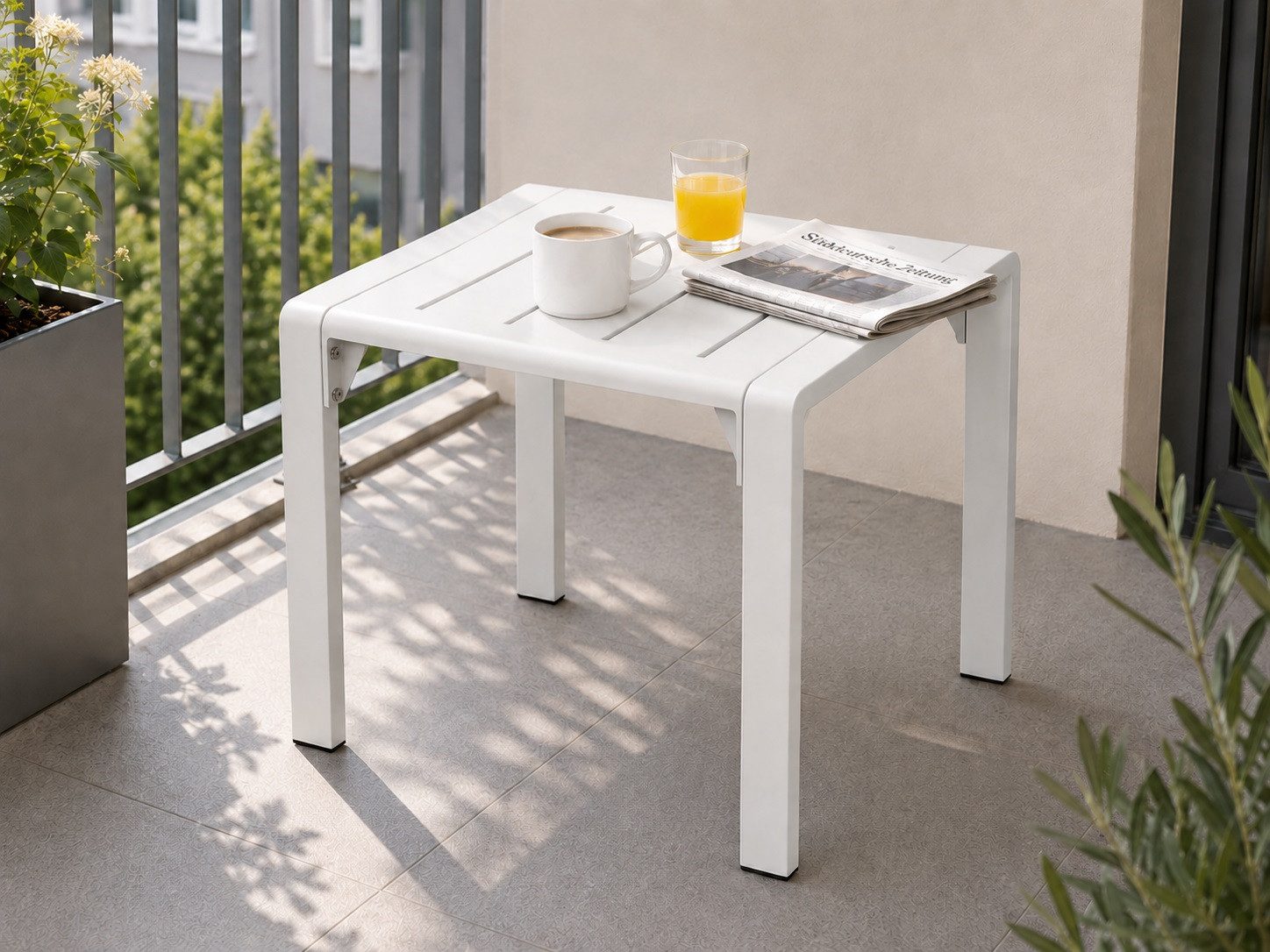 MeXo Gartenlounge-Set Lounge Gartenmöbelset Aluminium Wetterfest, (Couchtisch, 1-tlg., 44 x 44 x 41 cm), wetterfest Gartentisch für 1-2 Personen