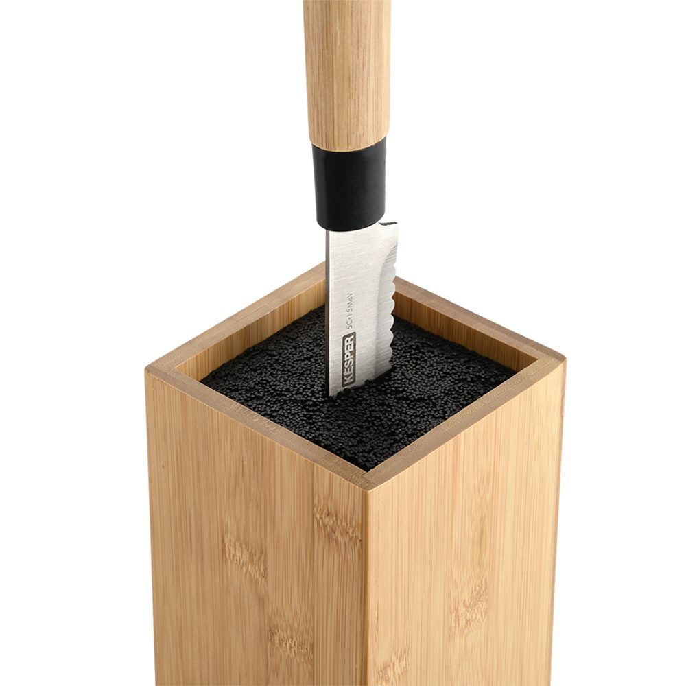 KESPER® Messerblock mit Kunststoffborsten (1tlg), aus FSC®-zertifiziertem Bambus, Höhe ca. 23 cm