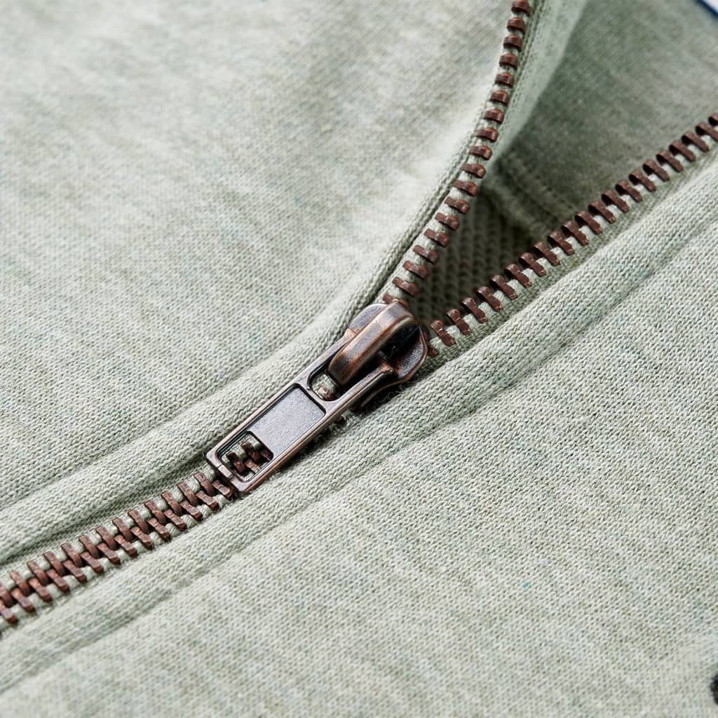 vidaXL Kapuzenpullover Kinder-Kapuzenpullover mit Reißverschluss Helles Khaki Melange 92