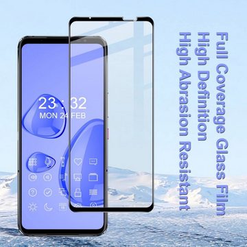 Wigento Handyhülle Für Asus ROG Phone 6 / 6 Pro 3D Premium 0,3 mm H9 Hart Glas Schwarz Folie Schutz Hülle Neu