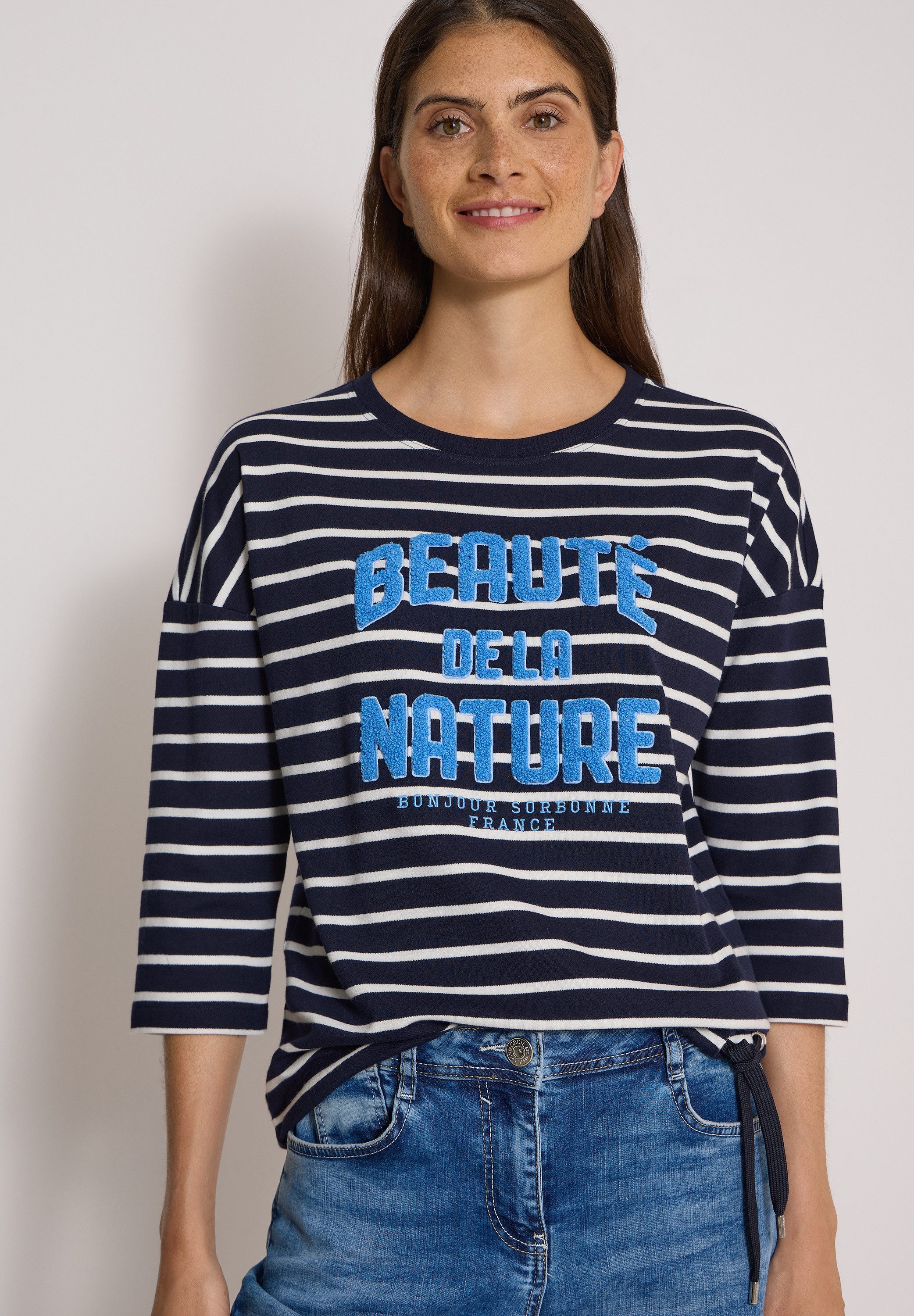 CECIL Rundhalsshirt mit Streifenmuster