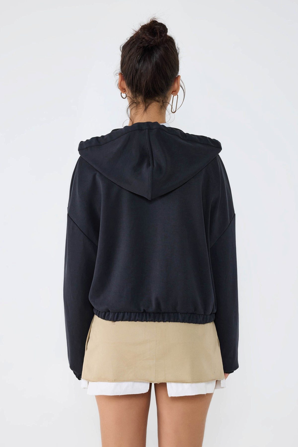 No Matter What Kapuzensweatshirt Kurzes Sweatshirt mit weichem, strukturiertem Reißverschluss – Bild 5 von 5