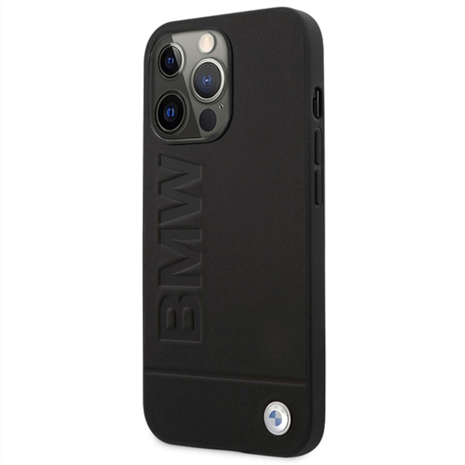 BMW Smartphone-Hülle BMW Hard Case Metal Logo für Apple iPhone 14 Pro Max Cover Schwarz