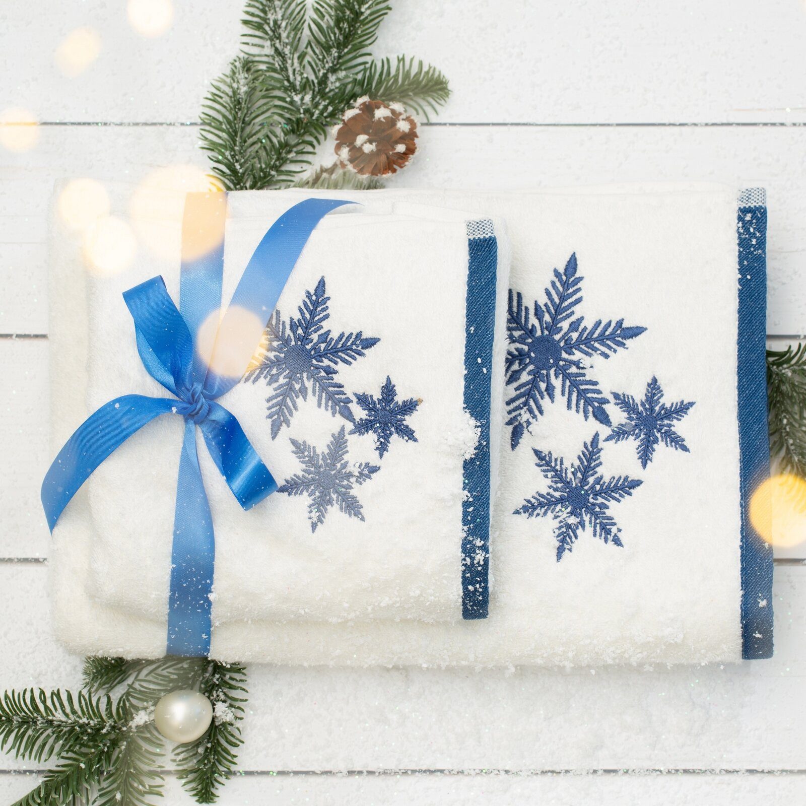 Eurofirany Handtuch Set Weihnachten Wichtel Muster, Bestickt günstig online kaufen