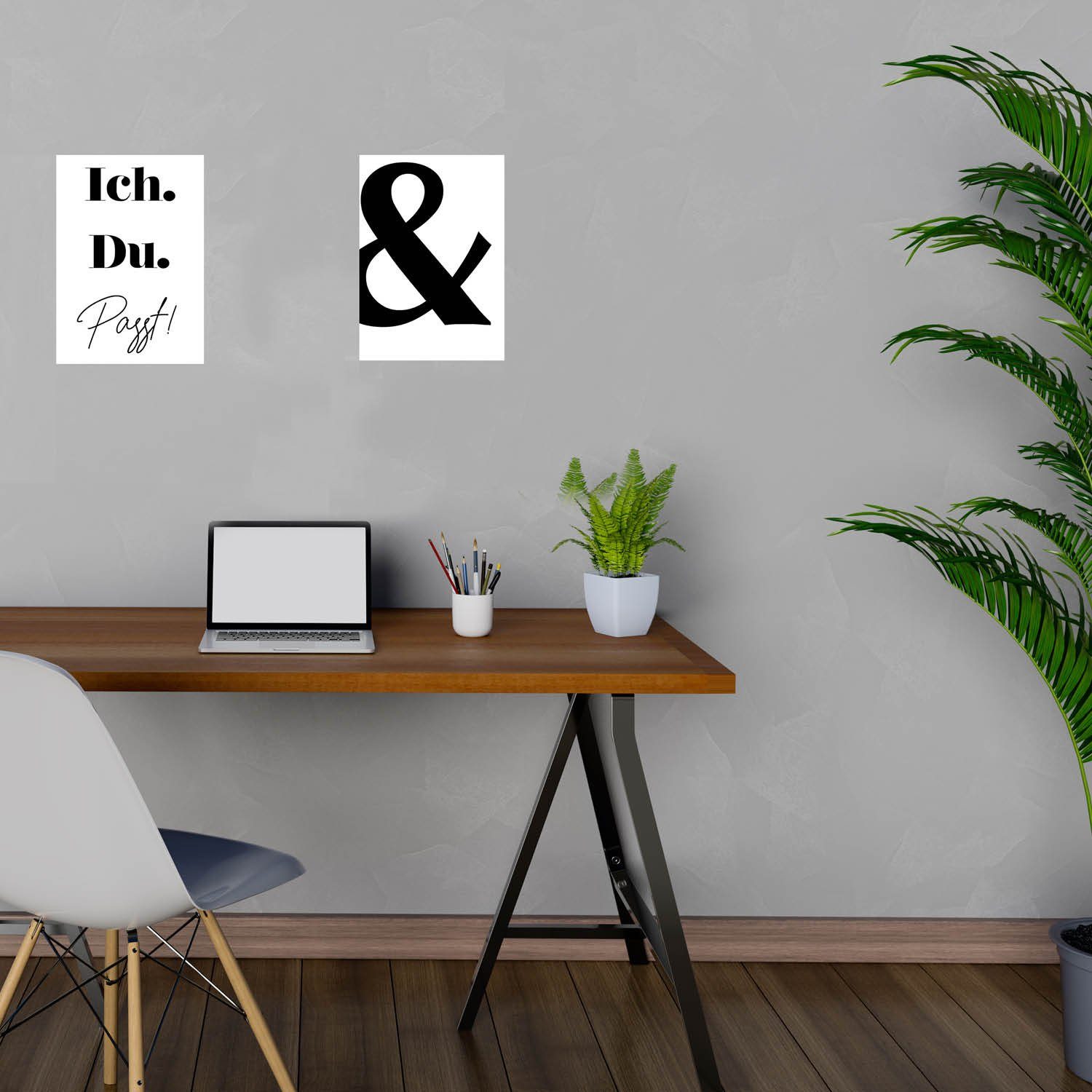 younikat Platzset Typo Poster-Set I 4 Print Plakate mit Sprüchen: Lieblingsplatz cest