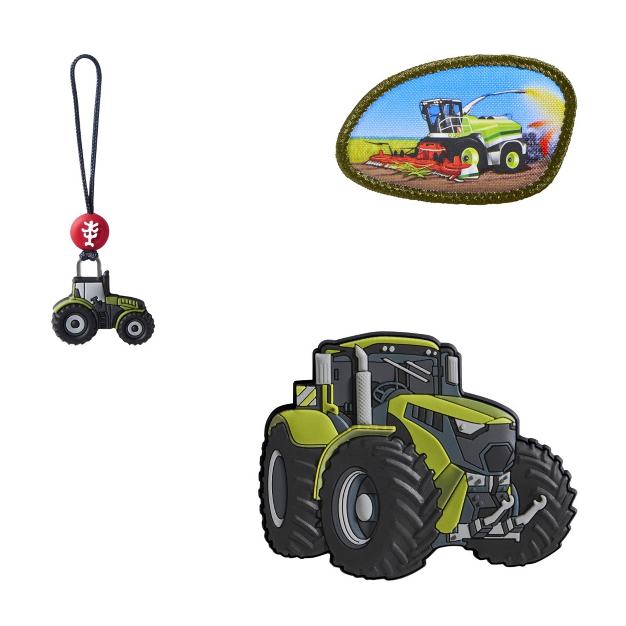 Step by Step Schulranzen MAGIC MAGS Tractor Jimmy 3-teilig (3-teilig), Motivanhänger, Glücksbringer