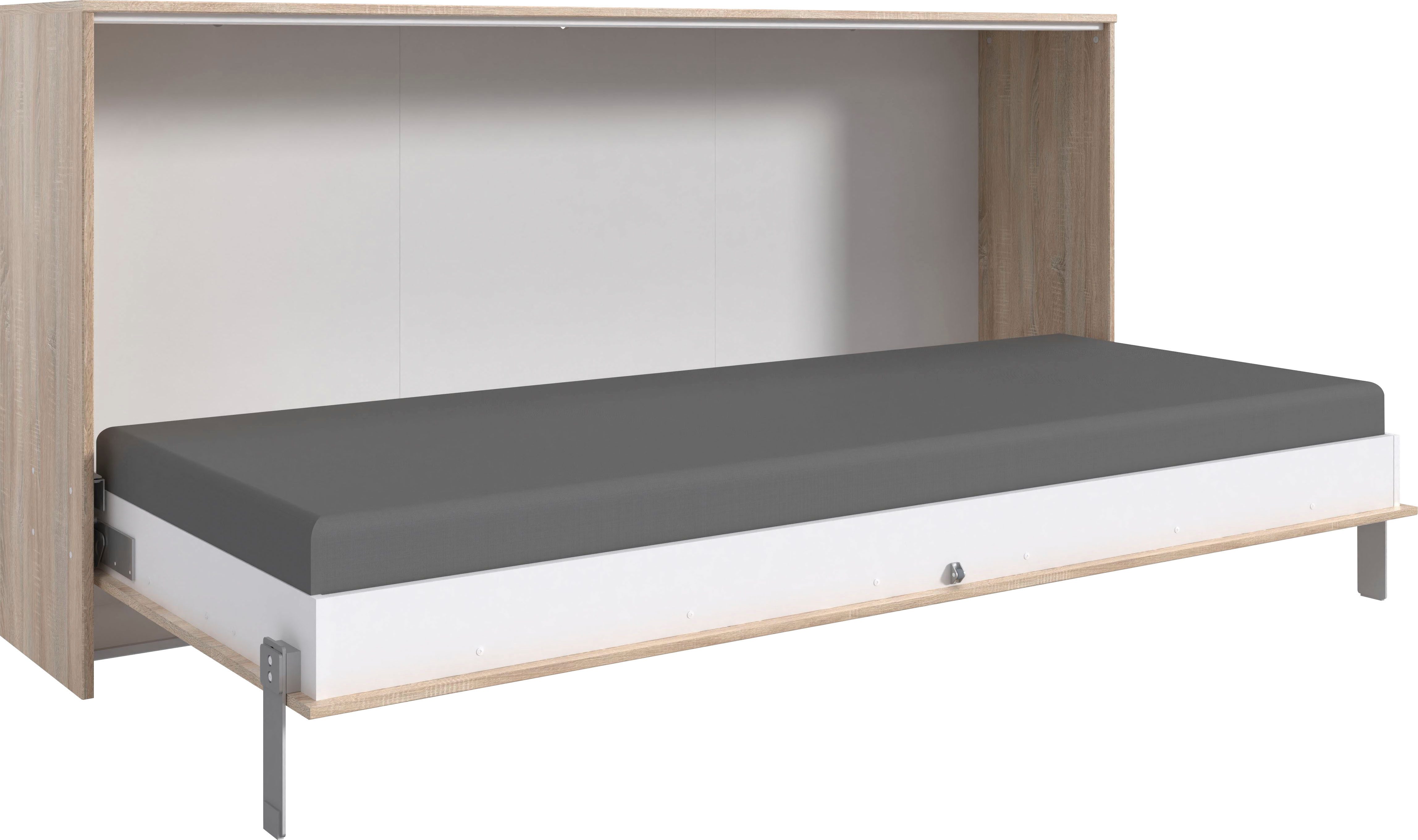 Wimex Schrankbett Juist Schrankklappbett Gästebett horizontal klappbar, 3 Liegeflächen, mit Lattenrost, Made in Germany