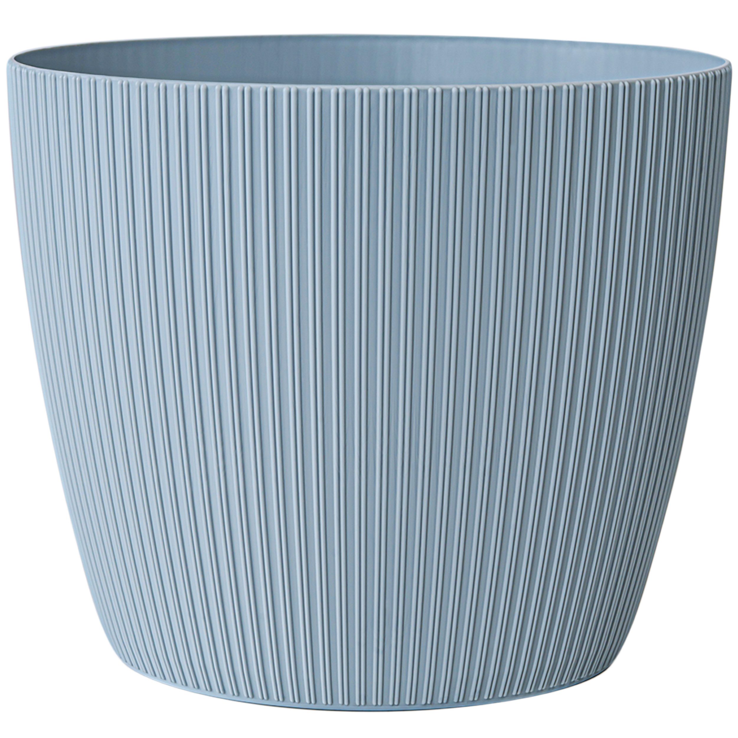 KONZEPT Blumentopf groß, gerillte Struktur 26/30cm, Übertöpfe für Zimmerpflanzen, aus Kunststoff ideal für Wohnzimmer, Küche und Balkon