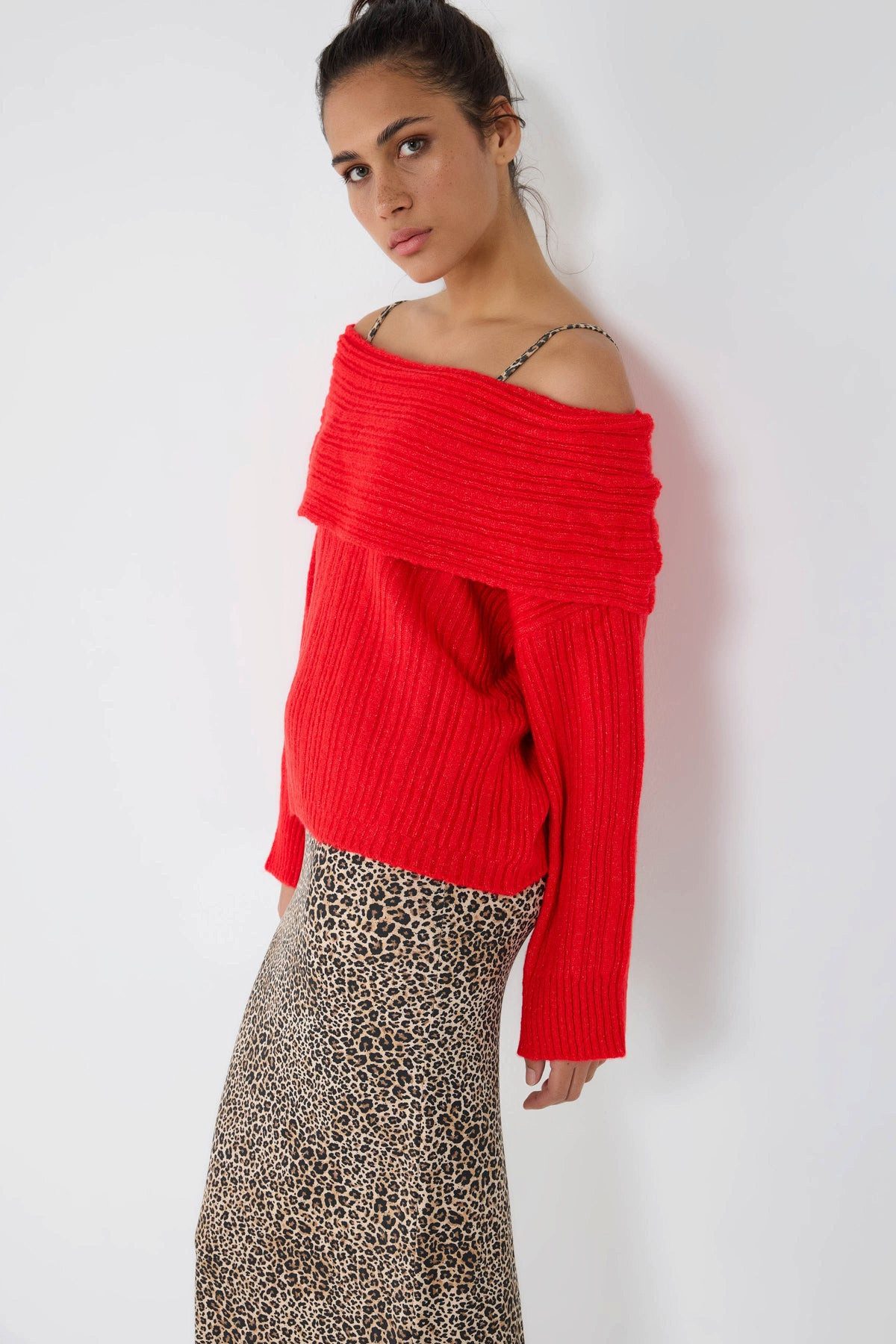 No Matter What Longpullunder Strickpullover mit U-Boot-Ausschnitt