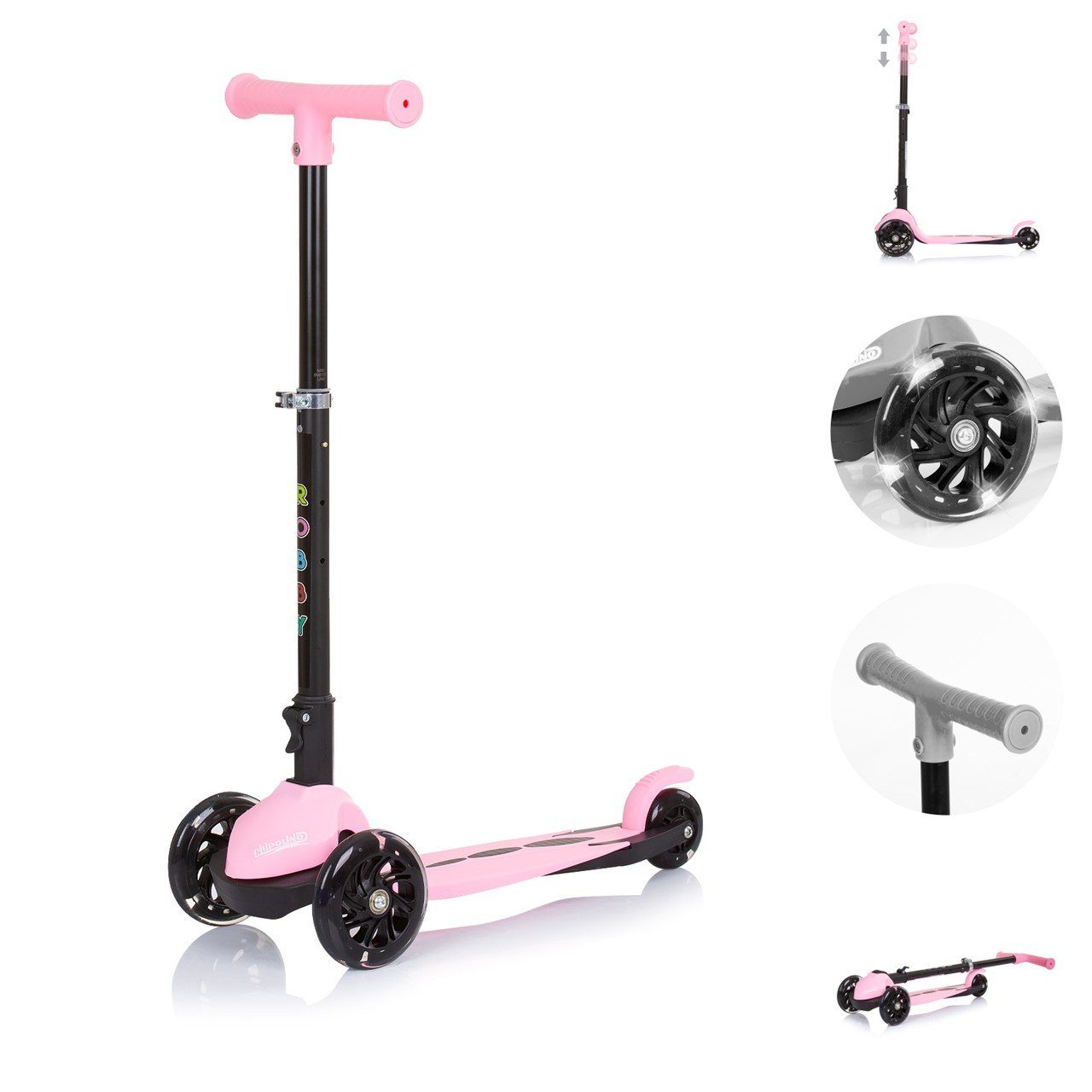 Cityroller Kinderroller Robby 3 LED-Räder