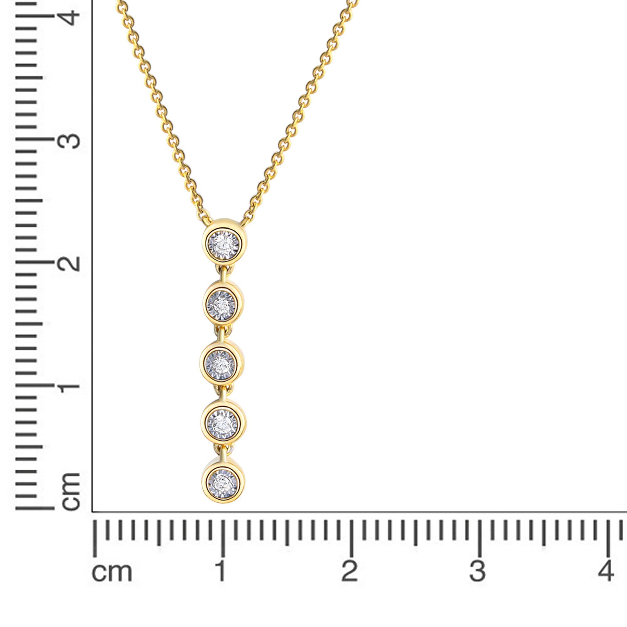 Diamonds by Ellen K. Kette mit Anhänger Gold 585 zweifarbig mit 5x Brillant günstig online kaufen