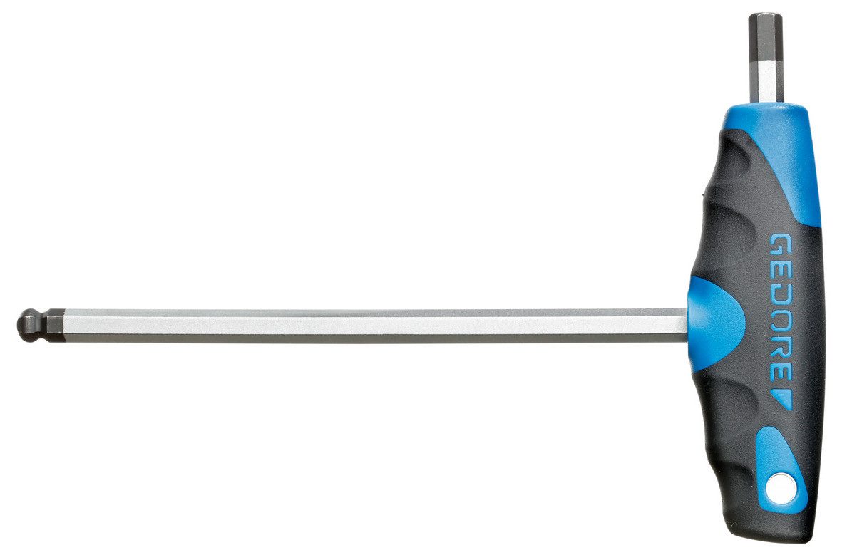 Gedore Stiftschlüssel DT 2142 4 Winkelschraubendreher mit 2K-T-Griff 4 mm