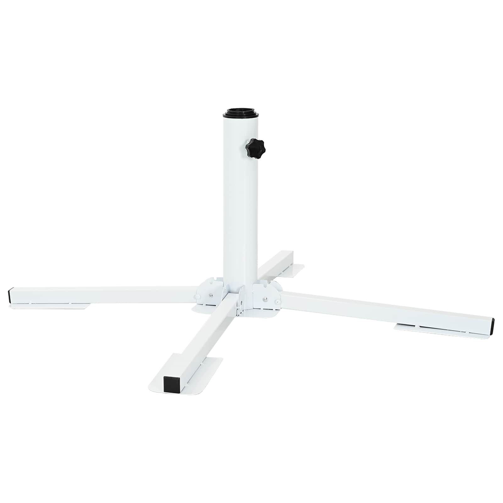 vidaXL Schirmhalter Sonnenschirmständer Weiß Stahl, 1 tlg.