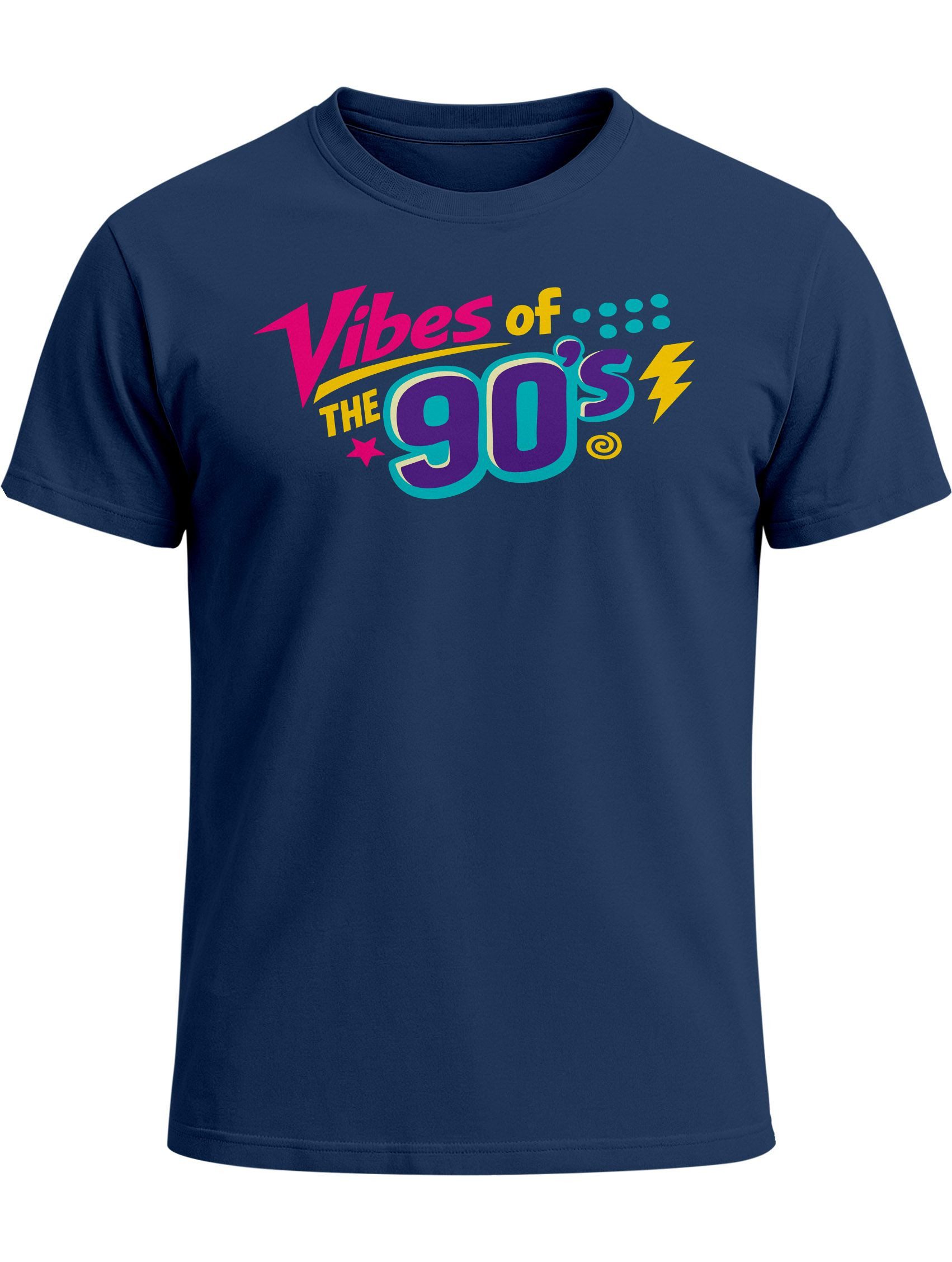 Print-Shirt Herren T-Shirt Fasching Karneval - Vibes 90er Jahre -Kostüm-Ersatz